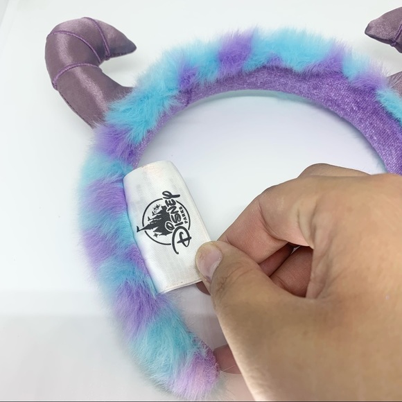 Disney Parks Sulley Horns Headband Monsters Inc University Fuzzy Ears Pixar - Picture 2 of 3